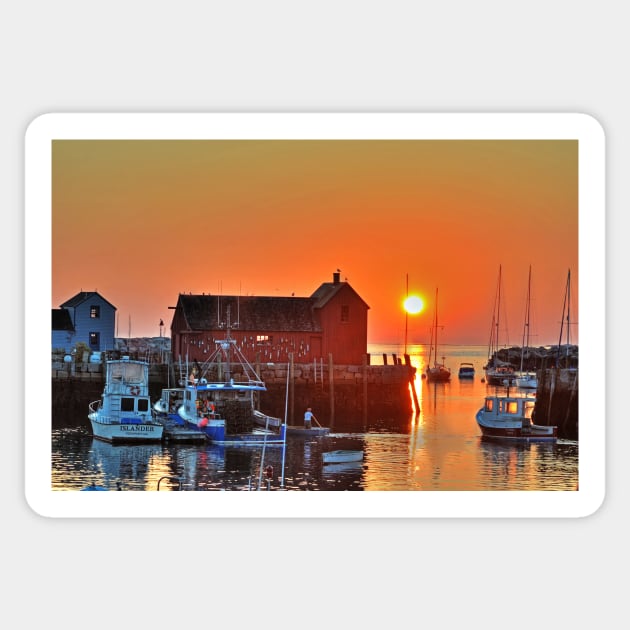 The sun rising by motif number 1 in Rockport MA Sticker by WayneOxfordPh